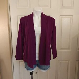 Land's End purple open front loose fit cardigan sz XSP
